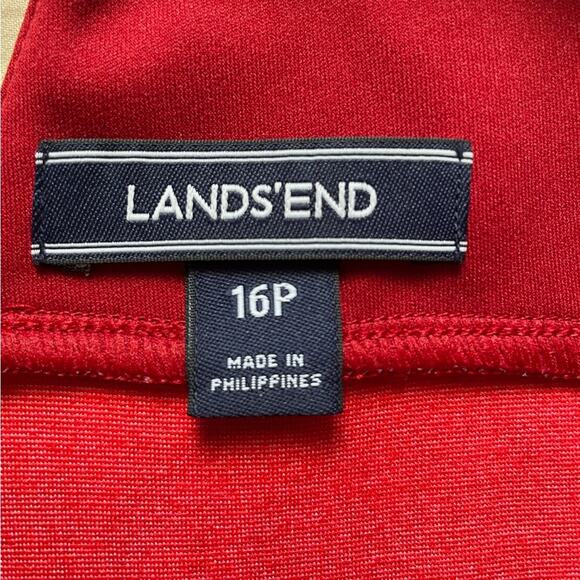 Lands End Red Women’s Sleeveless Hawaiian Floral Print Dress Size 14 Petite - Picture 4 of 7